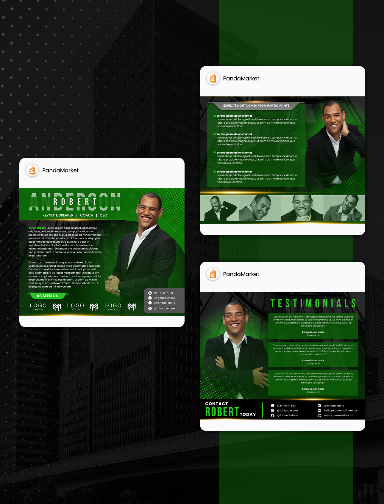 Professional EPK Template Canva for Speakers Authors & Coaches Cory