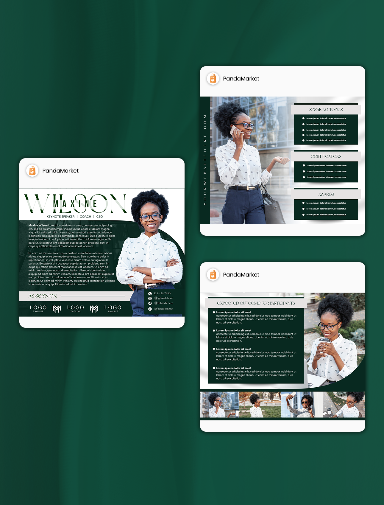 Professional EPK Template Canva for Speakers Authors & Coaches Maxine