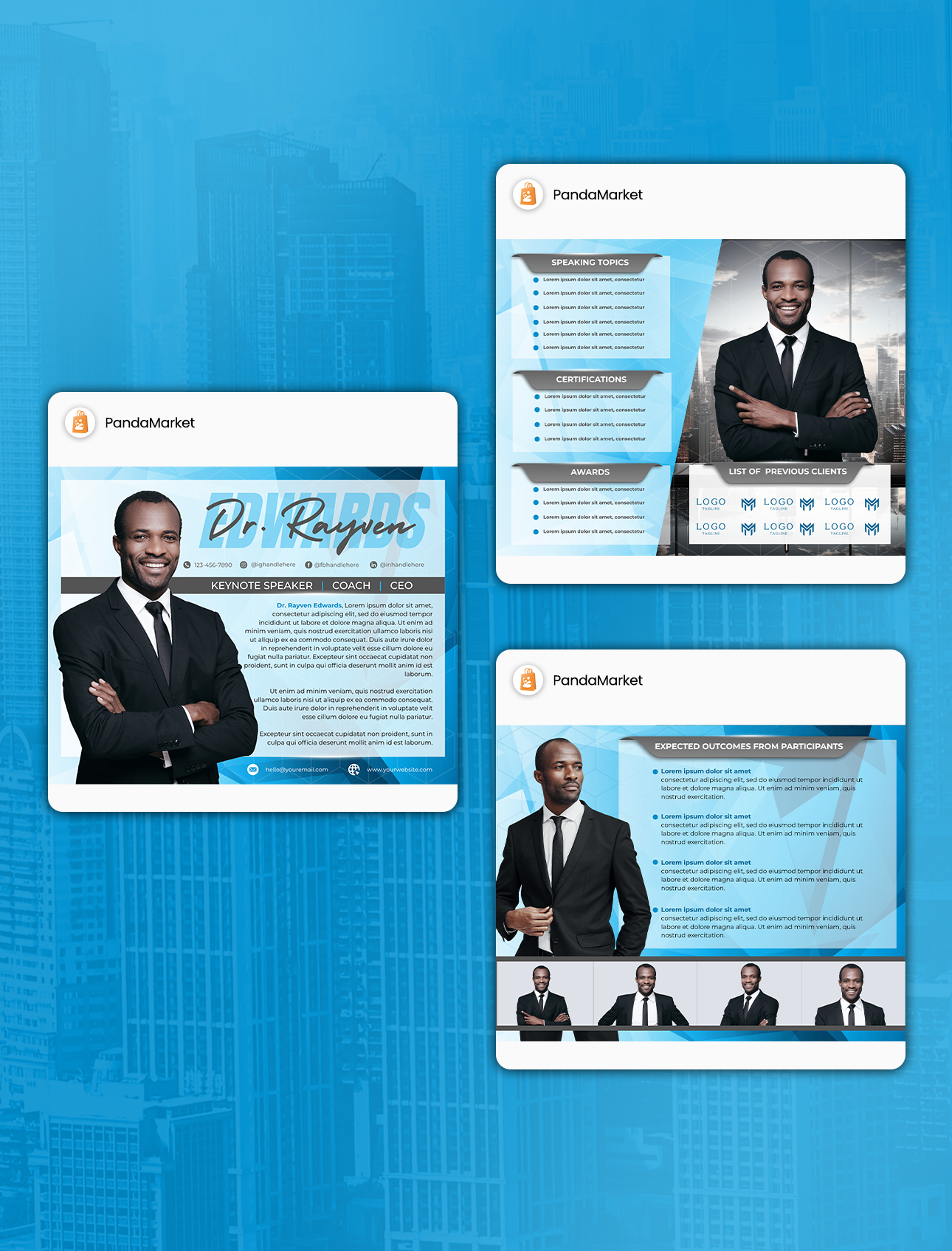 Professional EPK Template Canva for Speakers Authors & Coaches Medgar