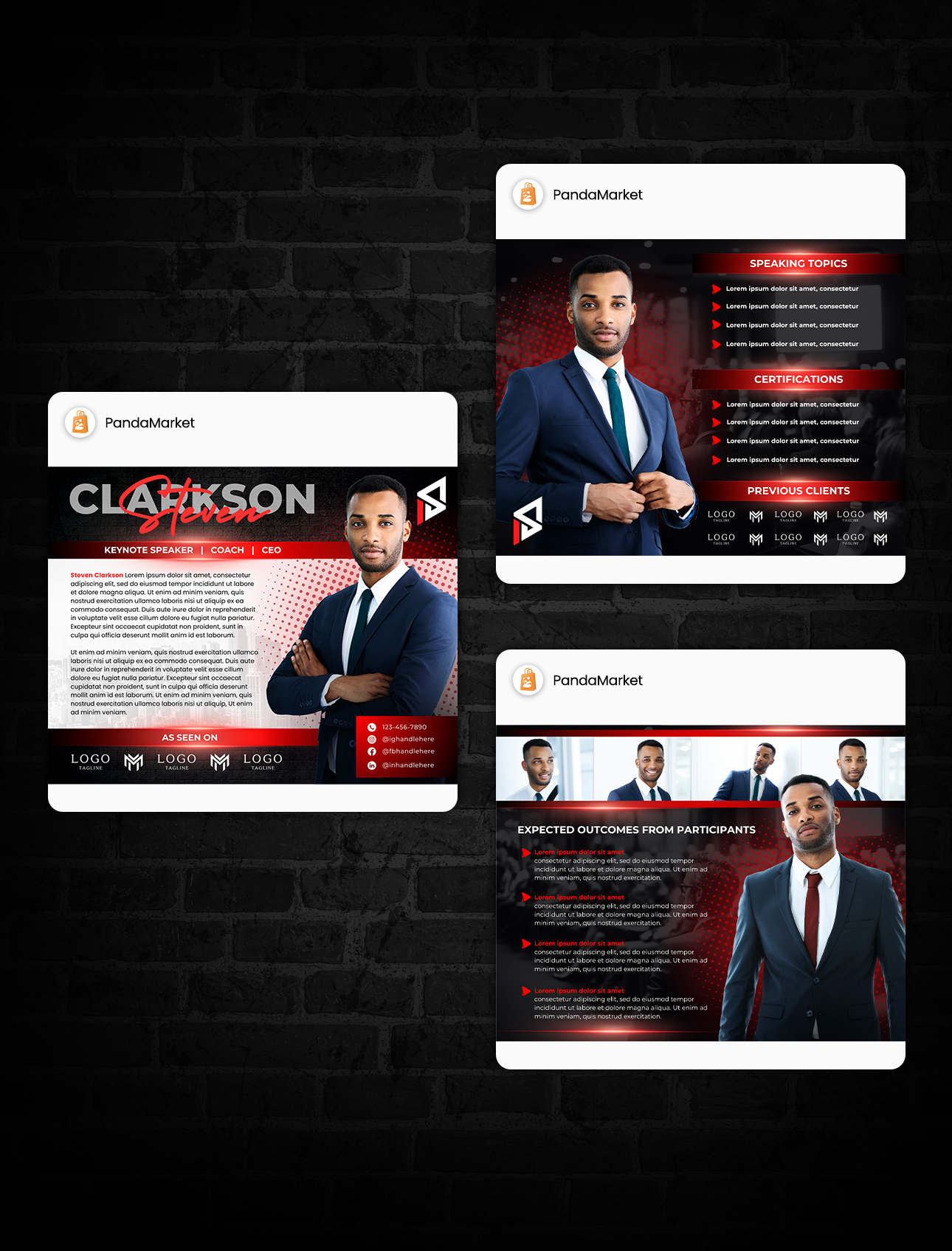 Professional EPK Template Canva for Speakers Authors & Coaches Omari