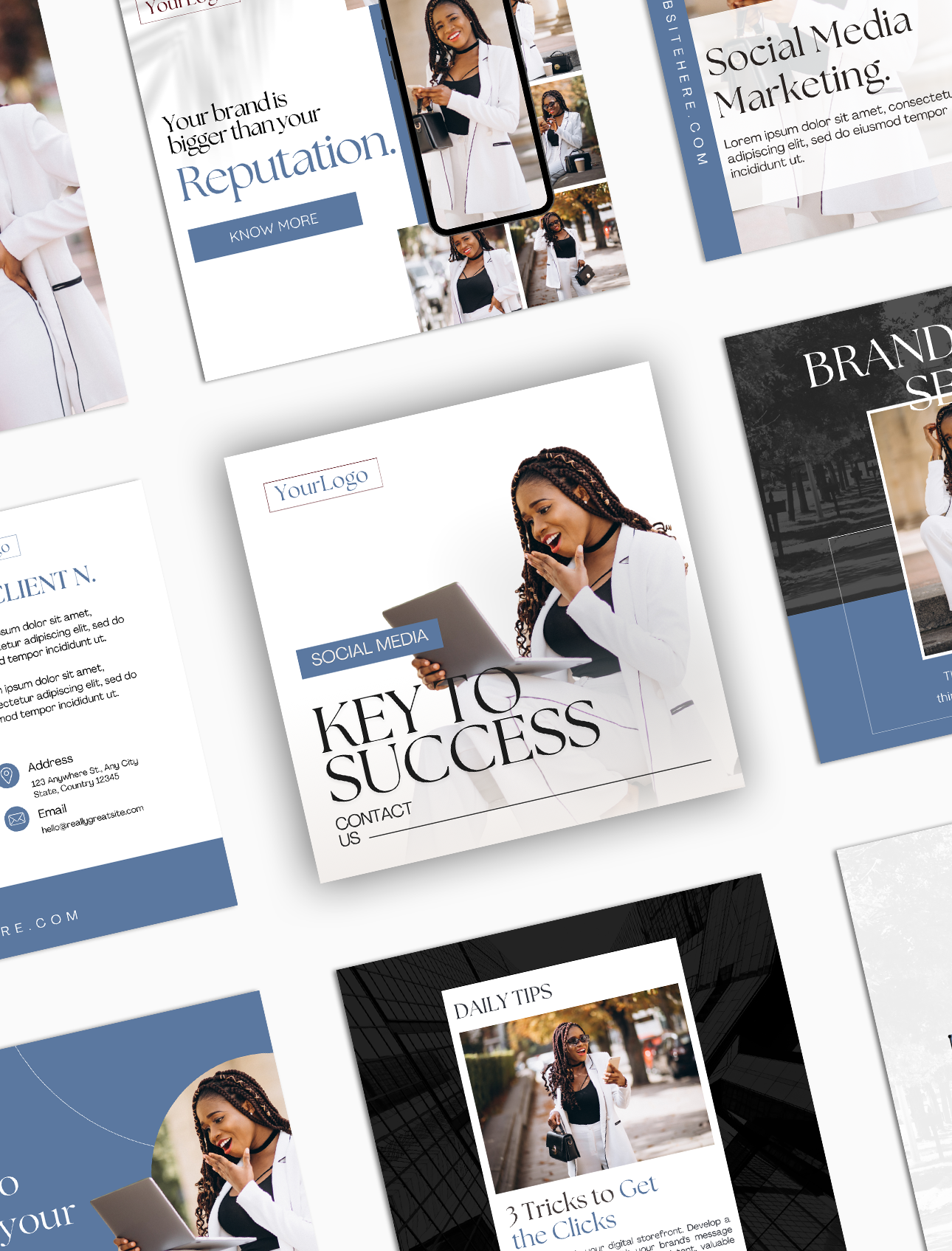 The Mae J Social Media Canva Templates