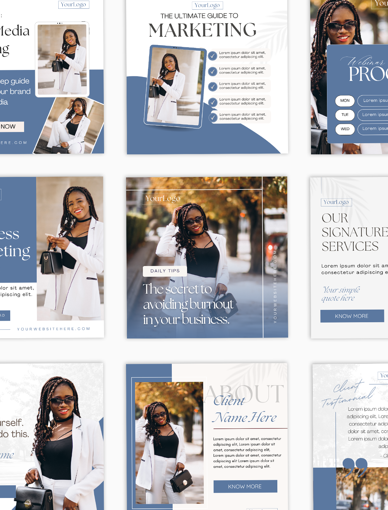 The Mae J Social Media Canva Templates